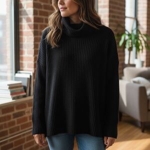 Chic Black Turtleneck Sweater for Women